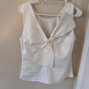 Simple White Reversible Sleeveless Blouse